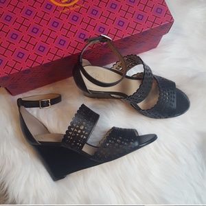 Tory Burch perforated gladiator wedge